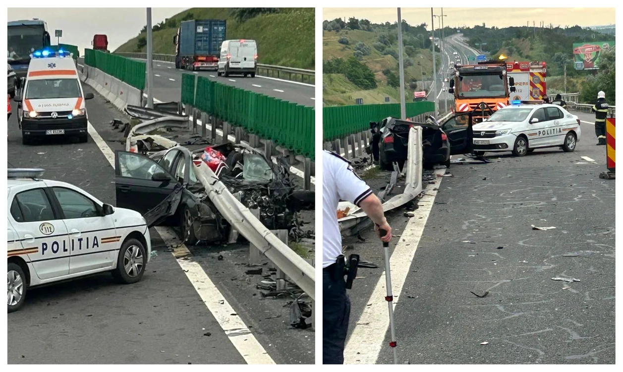 Accident cu răniți pe A2