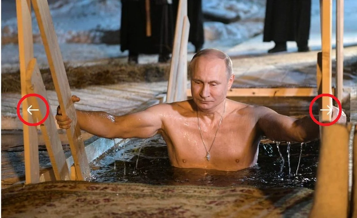 Imagine veche cu Putin în apa înghețată FOTO: Dialog