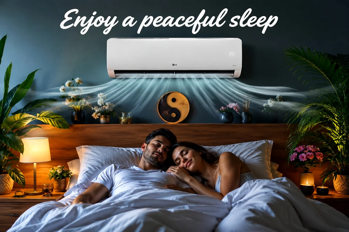 Cuplu care doarme liniștit într-un dormitor cu AC 9000 BTU / DMS Ghidul Cumpărătorului Adevărul