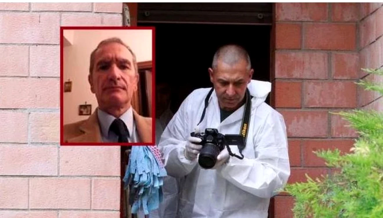 Criminaliştii italieni au găsit o baltă de sânge, după ce Saccone (medalion) a ucis-o pe Antoneta Bălan. FOTO: La Nazione
