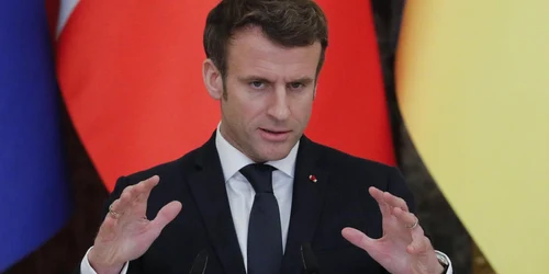 Emmanuel Macron la conferinta de presa cu Volodimir Zelenski FOTO EPA-EFE