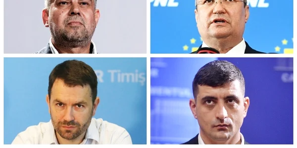(articol) Marcel Ciolacu & Nicolae Ciucă & Cătălin Drulă & George Simion (foto Inquam Photos & Mediafa Foto)