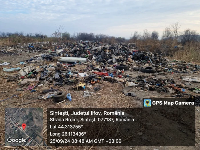 Arderile de deșeuri din Sintești, județul Ilfof Foto Facebook Garda Națională de Mediu