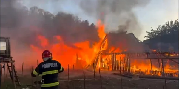 incendiu Bistrita Năsăud captură video Facebook jpg