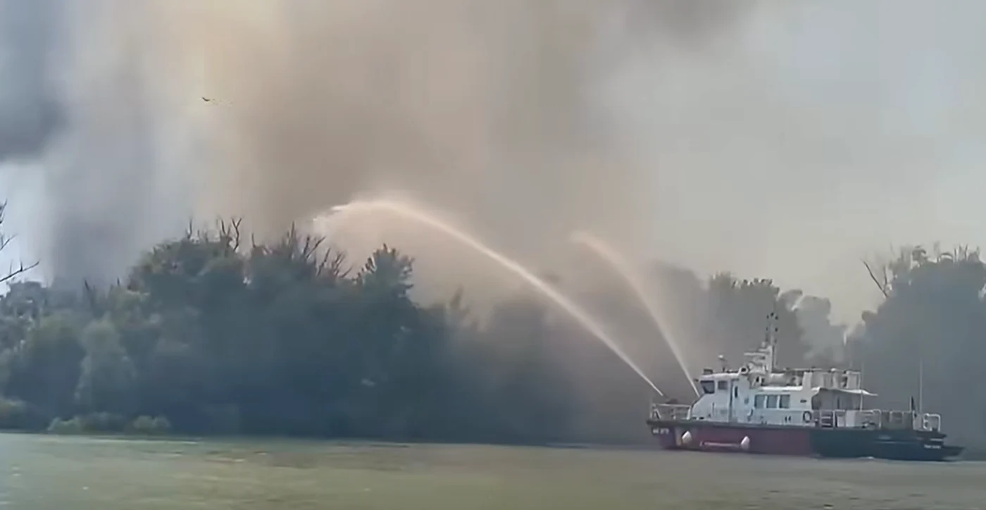 Incendiul din Delta Dunării nu a fost stins. FOTO: Captură Video / Facebook
