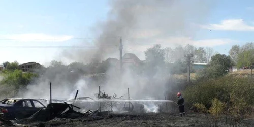 Pompierii au stins flăcările abia după 40 minute