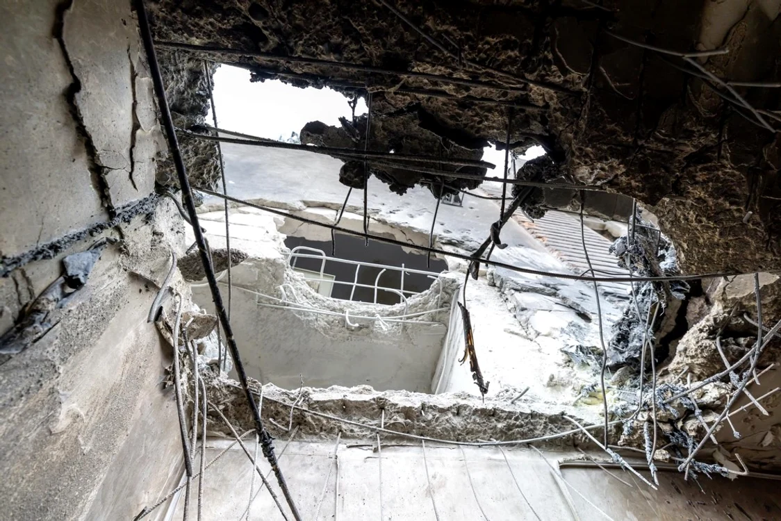 Blocul afectat de drona rusească Foto: Administrația Prezidențială