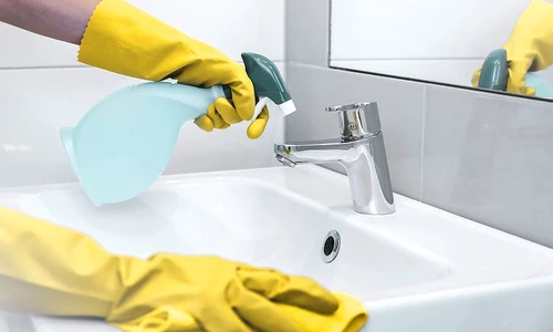 1 woman chores bathroom home cleaning sink jpg jpeg