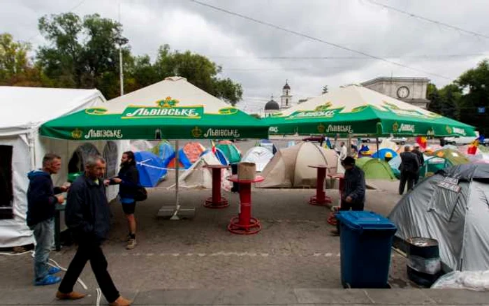 Platforma „DA” protestează în PMAN de o lună. FOTO Alexandru Tarlev