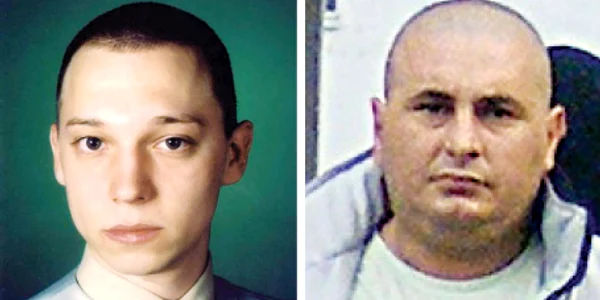 Traian Trifa (stânga), în vârstă de 20 de ani în 2004, a fost omorât în bătaie de Florin Moldovan (dreapta) şi Ovidiu Răchită