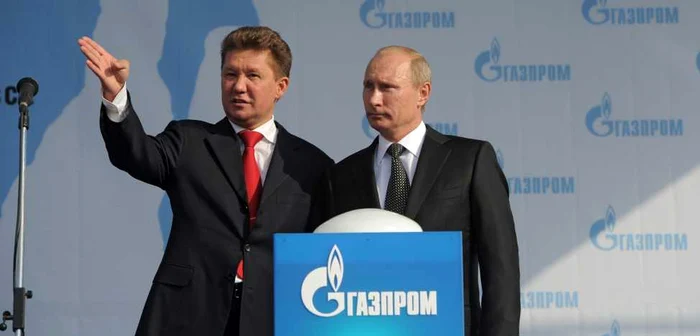 Preşedintele Rusiei, Vladimir Putin, (dreapta) şi Alexei Miller, şeful Gazprom, au pus demult ochii pe resursele energetice din România FOTO Reuters