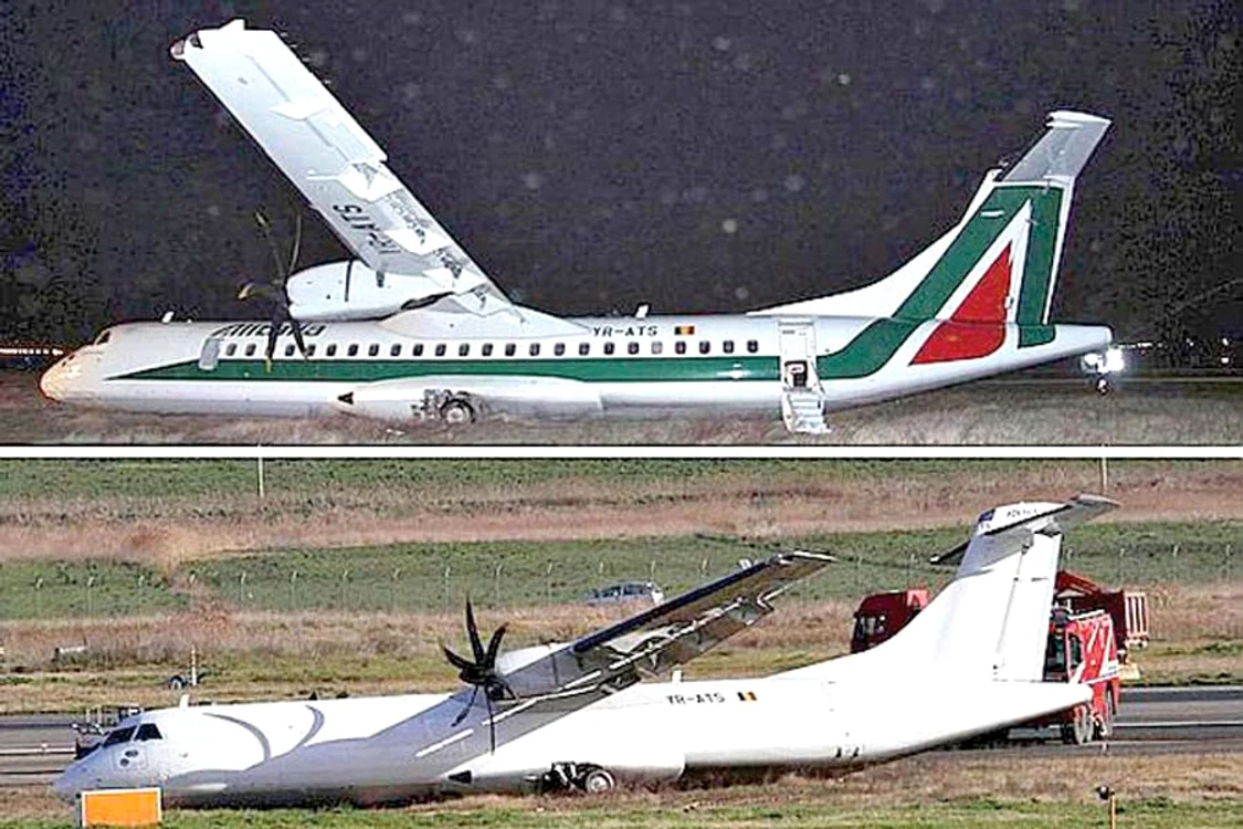 Piloţii români au scăpat  doar cu răni minore (Fotografii: Ansa Telenews)