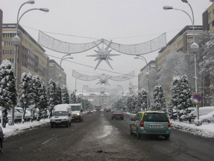 Prima zăpadă la Piatra Neamț