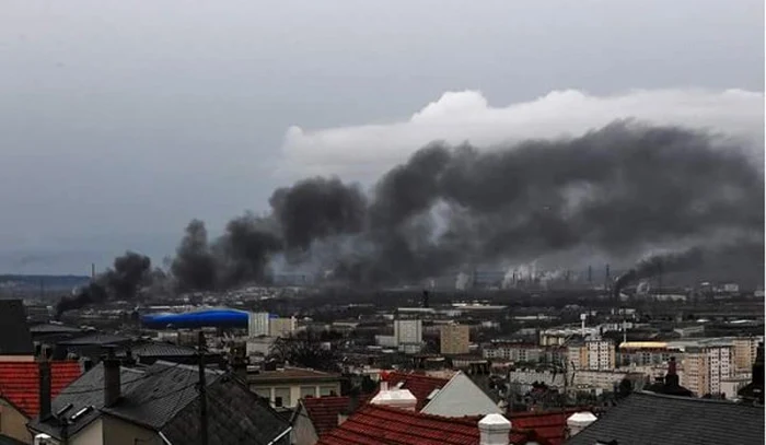 Poluare în localitatea Le havre. FOTO: Twitter/Gilles Klein