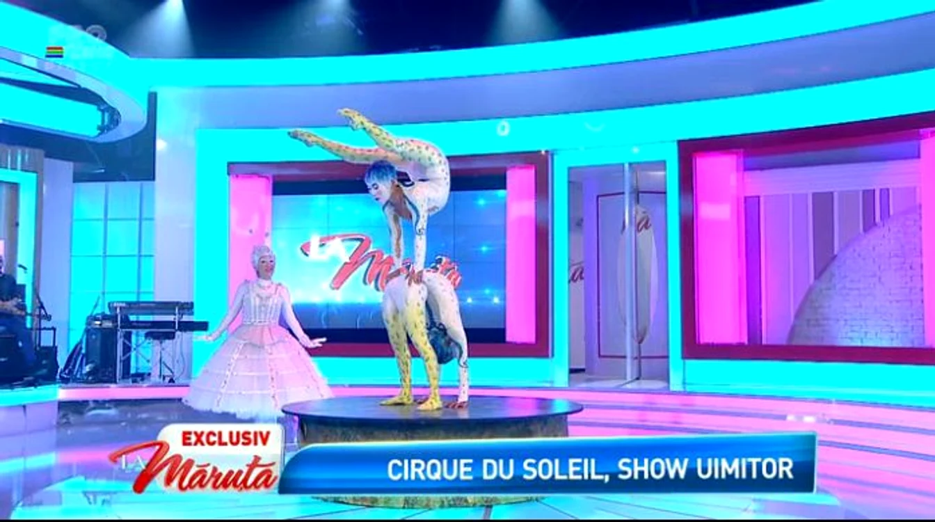 Acrobaţii de la Cirque du Soleil şi-au demonstrat încă o dată talentul, în emisiunea lui Cătălin Măruţă (captură: PRO TV)