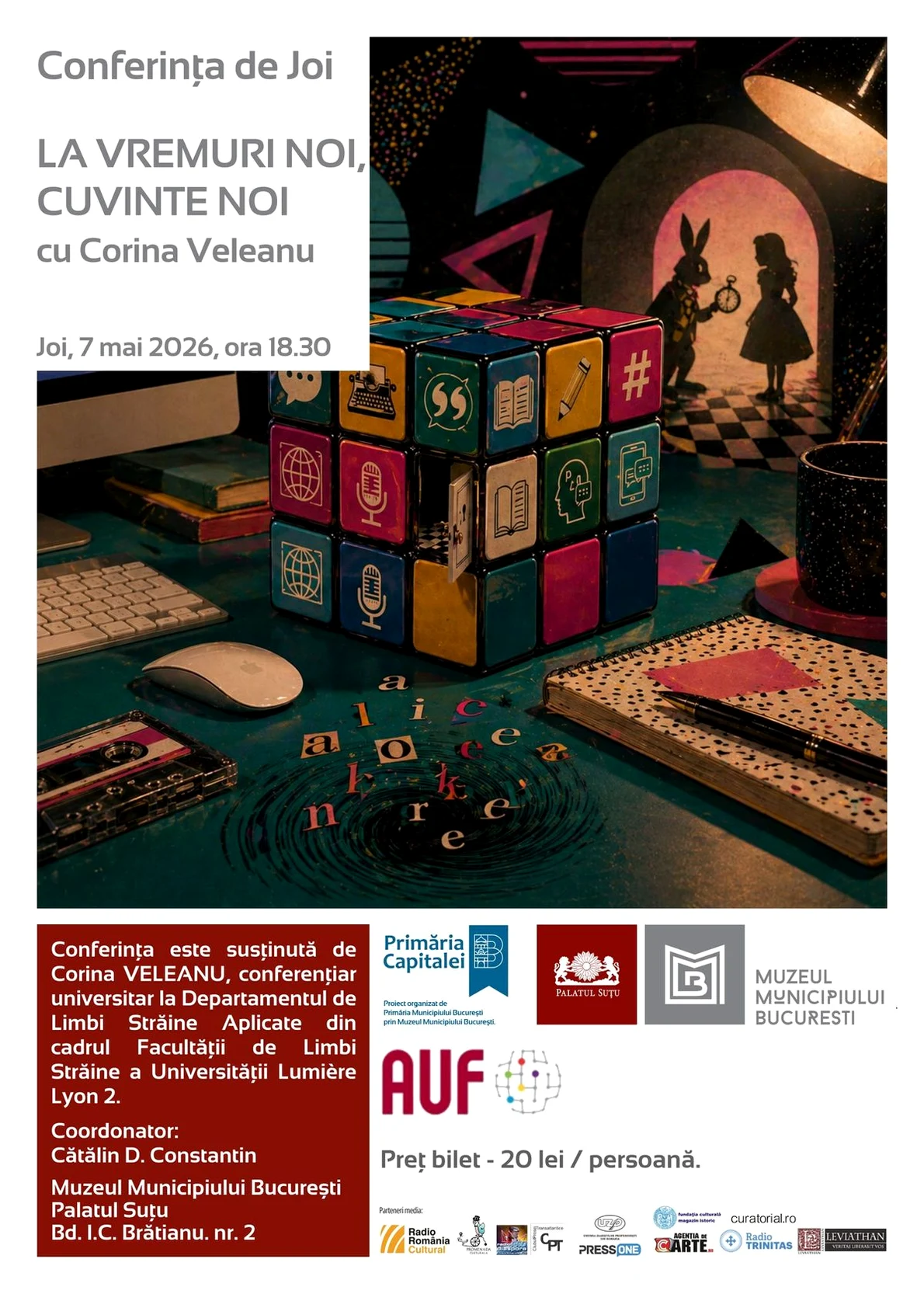 „La vremuri noi, cuvinte noi” - Conferința de Joi la Palatul Suțu