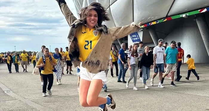 Andreea Stanciu, la meciul de ieri de pe Allianz Arena din Munchen. Foto Instagram