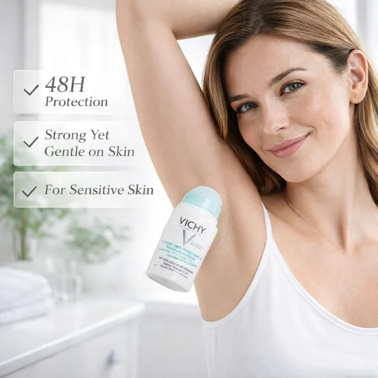 Antiperspirant roll-on Vichy 48h pentru piele sensibilă Foto Polska apteka Chicago