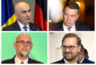 Ilie Bolojan, Sorin Grindeanu, Kelemen Hunor, Dominic Fritz  / FOTO AFP, Inquam Photos, Mediafax Foto