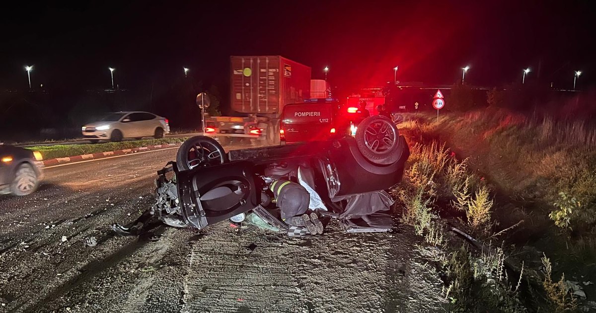 Accident grav în Tecuci: șofer din Galați, în comă după răsturnare