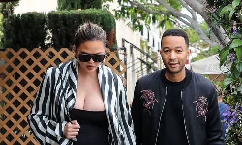 Chrissy Teigen and John Legend take their daughter Luna out on a lunch date jpeg