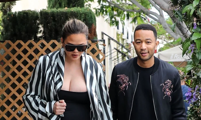 Chrissy Teigen and John Legend take their daughter Luna out on a lunch date jpeg