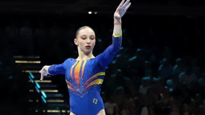 Ana Bărbosu, argint la bârnă FOTO: FRF Gimnastică