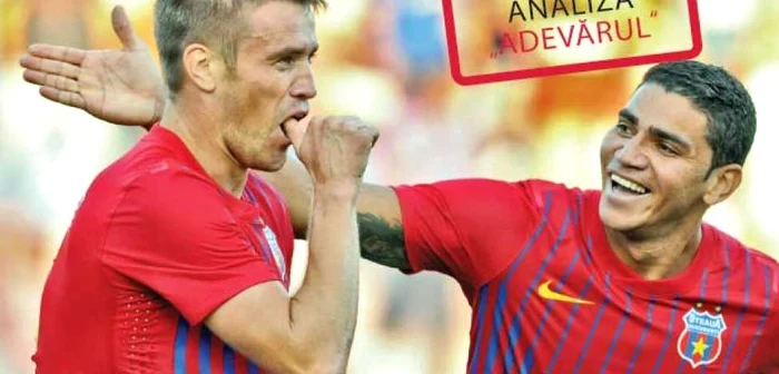 Pintilii (stânga) şi Rocha sunt  doi dintre jucătorii transferaţi  în această vară la Steaua şi care s-au impus deja în primul 11  