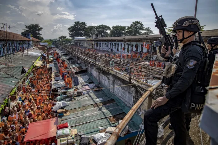 Imagine din timpul unei revolte într-o închisoare din Filipine. Foto: Getty Images