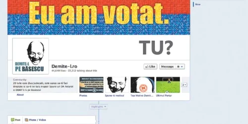 „Demite-l.ro“ este cea mai populară pagină de Facebook  din campania pentru referendum