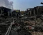 Garaje distruse în urma unui atac cu dronă rusească în Kiev, Ucraina