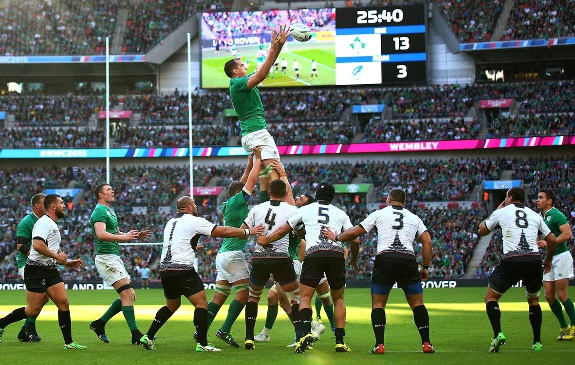 „Stejarii” au jucat duminică seară (27 septembrie) pe gazonul de pe Wembleyfoto: Rugby World Cup