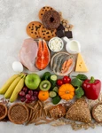 top view food groups arrangement jpg