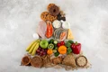 top view food groups arrangement jpg