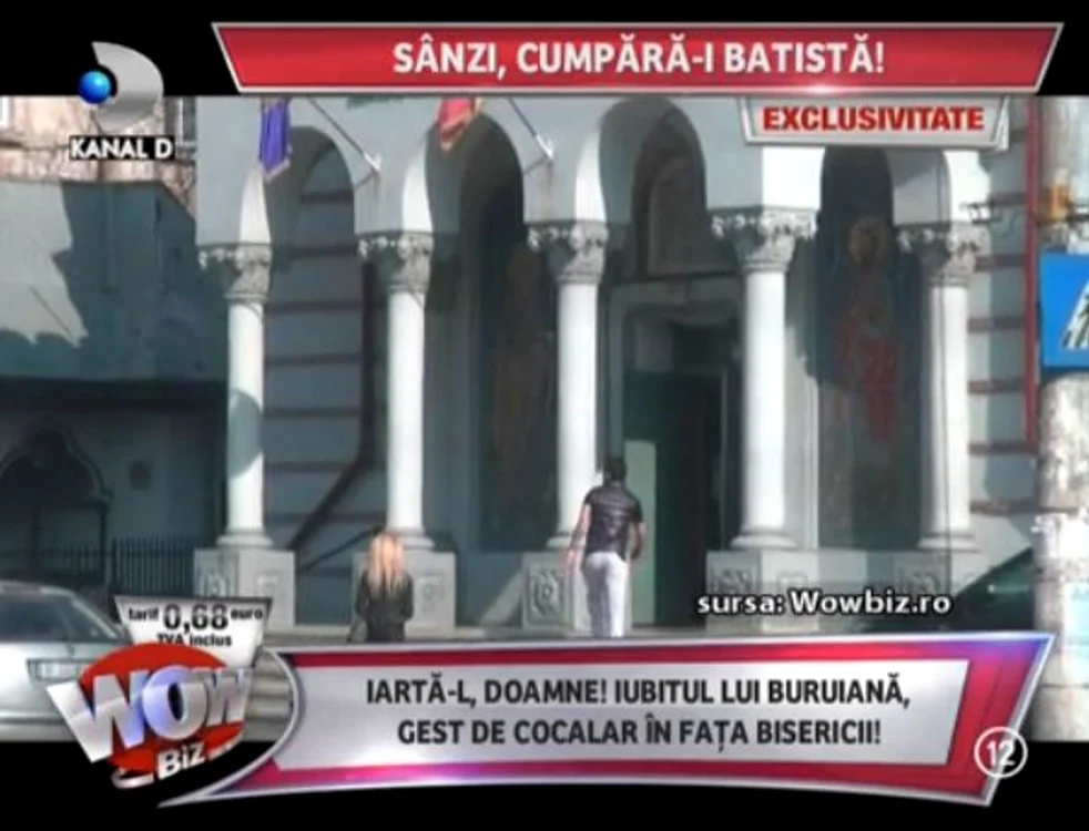 Sânziana şi iubitul ei au intrat împreună în biserică (captură: Kanal D)