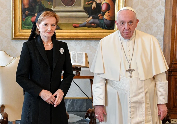 „Majestatea Sa Custodele Coroanei și Papa Francisc FOTO: Familia Regală/FB