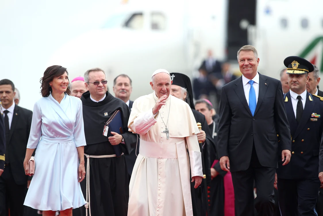 Papa în România. FOTO: Mediafax