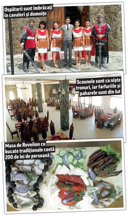 Cetatea Medievală de lângă Târgu Jiu este restaurant şi pensiune. Camerele au baldachin şi lavoare