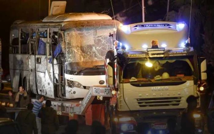 Autocarul în care se aflau turiştii