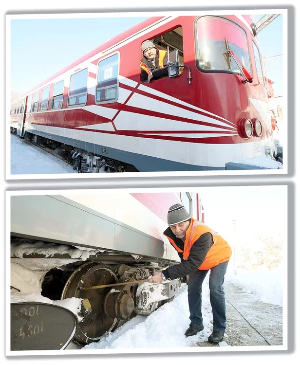 Ion Ion are în locomotivă temperatura de confort, dar stă mai mult pe afară, ca să verifice roţile trenului