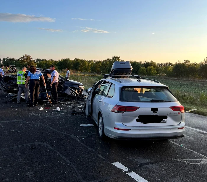 Traficul auto pe șoseaua europeană E85 a fost blocată câteva zeci de minute. SURSA IPJ Buzău