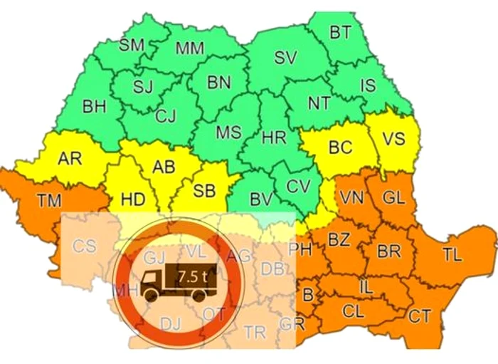 Pe drumurile naționale din Oltenia s-a impus o restricție de tonaj din cauza caniculei Foto: DRDP