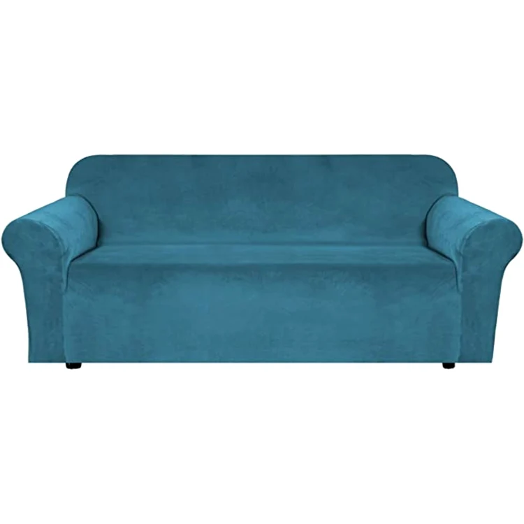 husa elastica din catifea canapea 3 locuri cu brate turquoise 129 lei Patul meu jpg