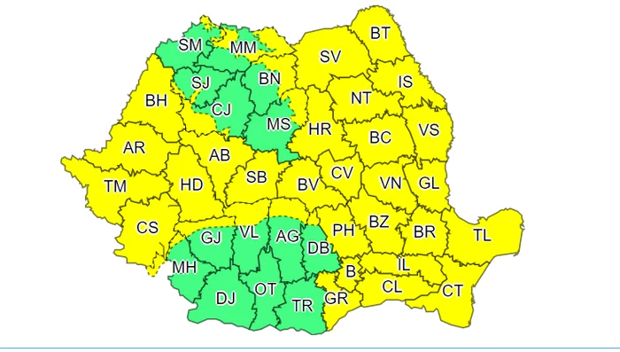 
    Cod galben de vreme rea în 36 de județeFoto: captură news.ro  