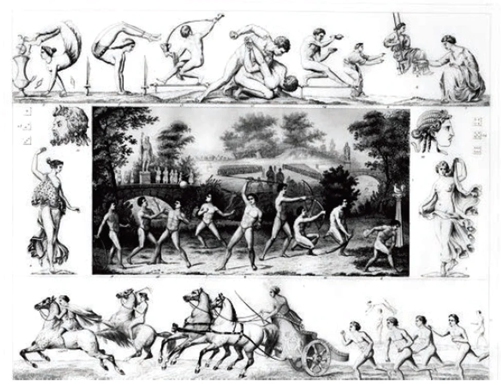 Așa trebuie să fi arătat întrecerile olimpice în anul 1859 – această prima ediție și urmatoarele trei au rămas în istorie sub denumirea de „Olimpiadele lui Zappa”