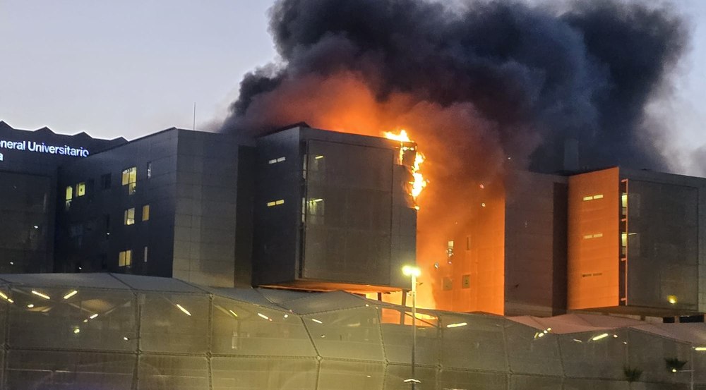 Incendiu la spitalul Santa Lucía din Cartagena, personalul și bolnavii evacuați