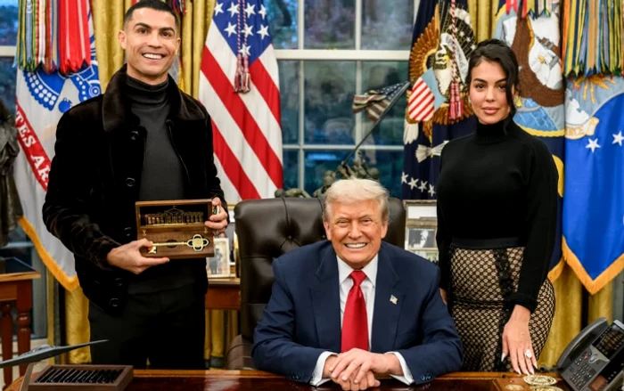 Donald Trump alături de Cristiano Ronaldo și de Georgina Rodriquez - Foto: Instagram