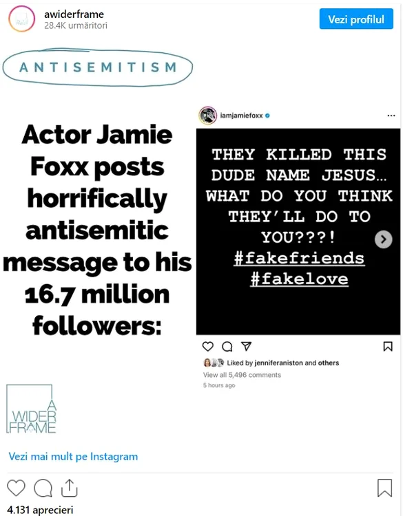 Jamie Foxx postare Instagram JPG