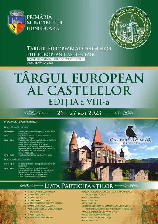 Castelul Corvinilor, gazda unei noi ediții a Târgului European al Castelelor (foto: Primăria Hunedoara)