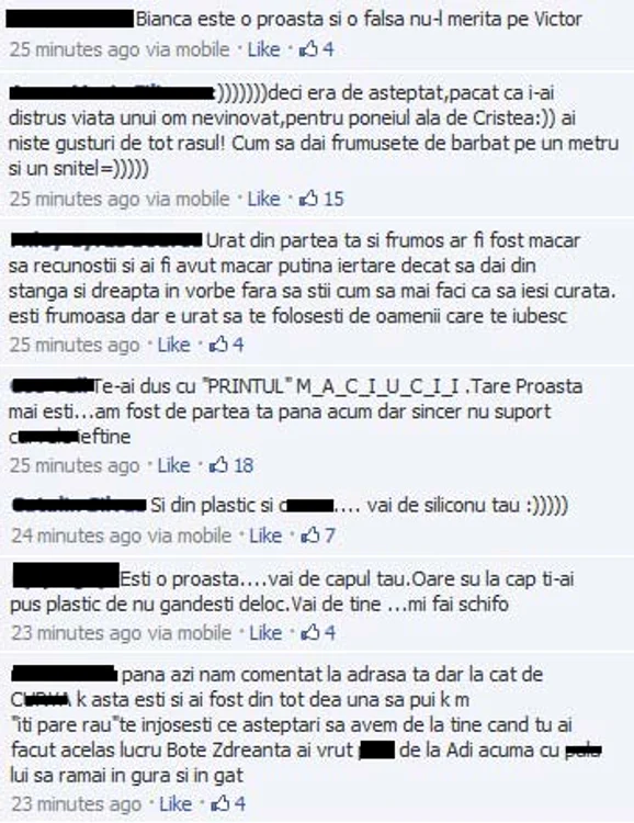 Fanii au atacat-o dur pe Bianca